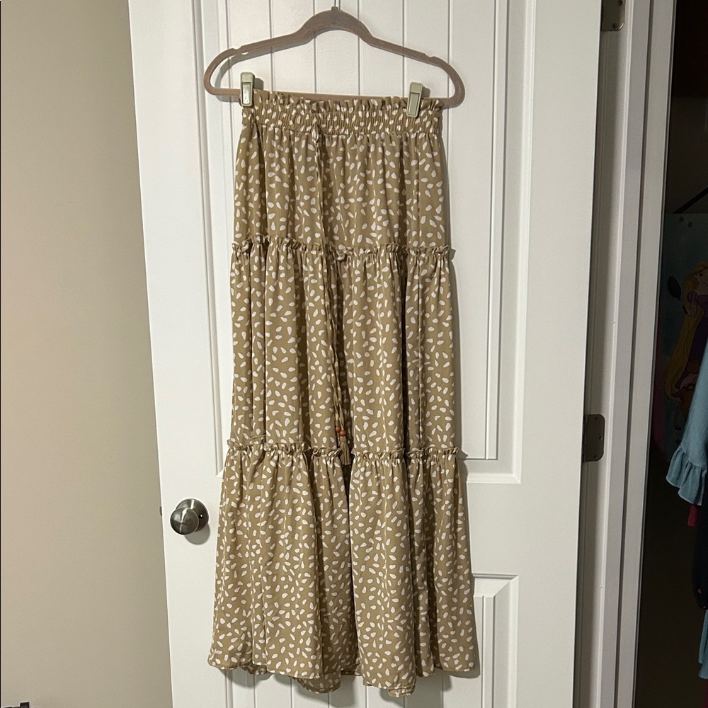 Tan Patterned Women's Skirt